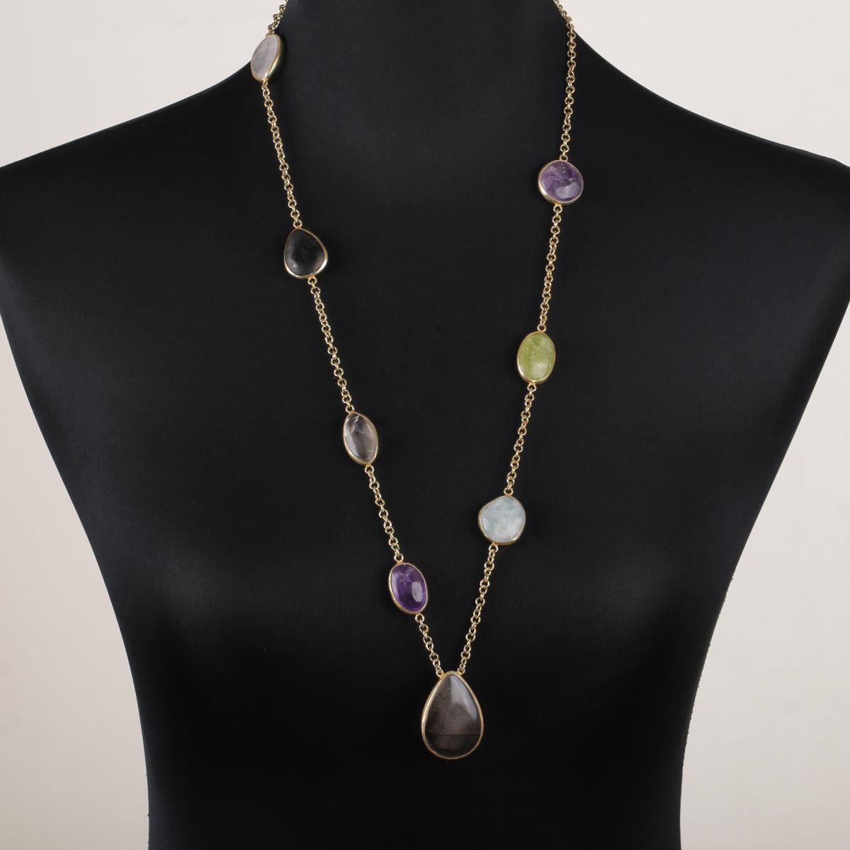 Jade & Garnet Necklace | Gemstone Strand Necklace