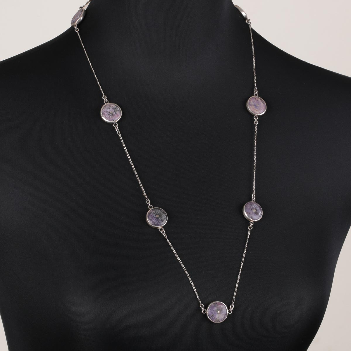 Agate Stone Necklace | Station Silver Pendant