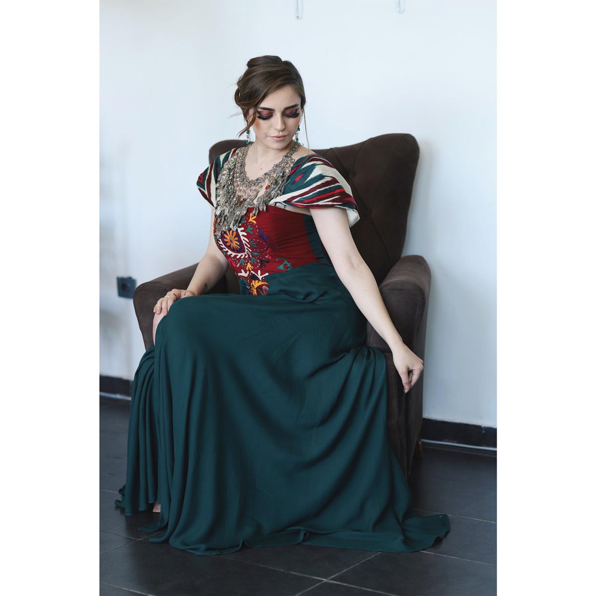 Fluttered Sleeves Soft Cotton Dress| Front Embroidered Women's Wear