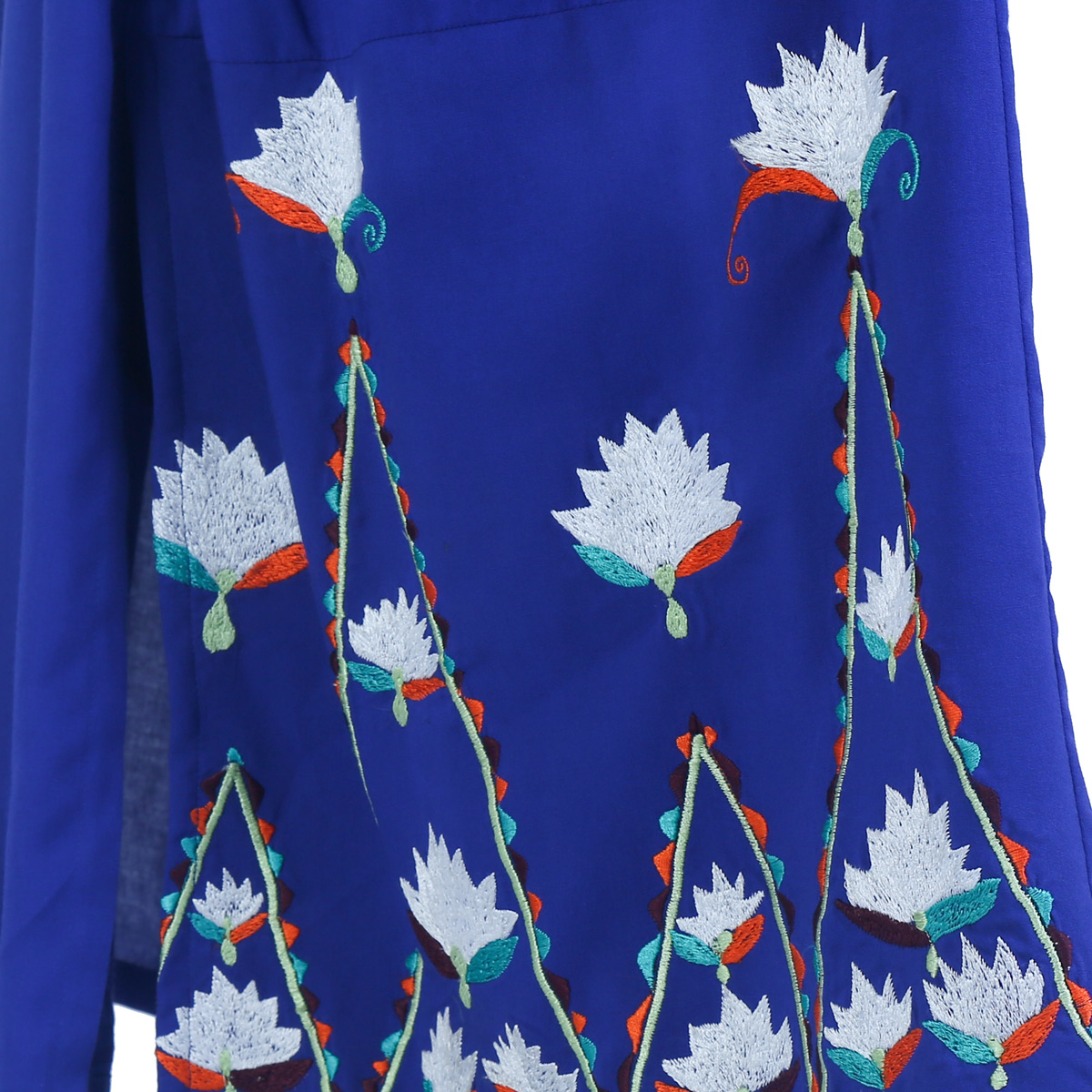 Blue Pleated Skirt Frock | Cotton Casual Wear Frock