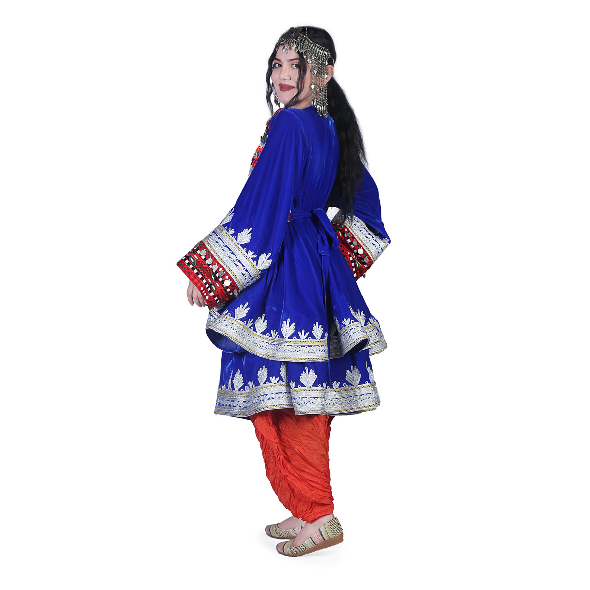 Royal Blue Petal Skirt Fancy Frock | Cherma & Coin Embroidered Party Wear Frock