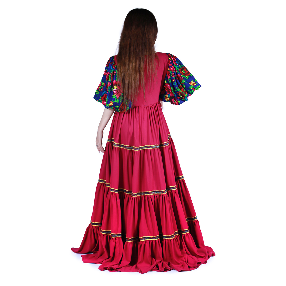 Crepe Gand Afghan Long Dress