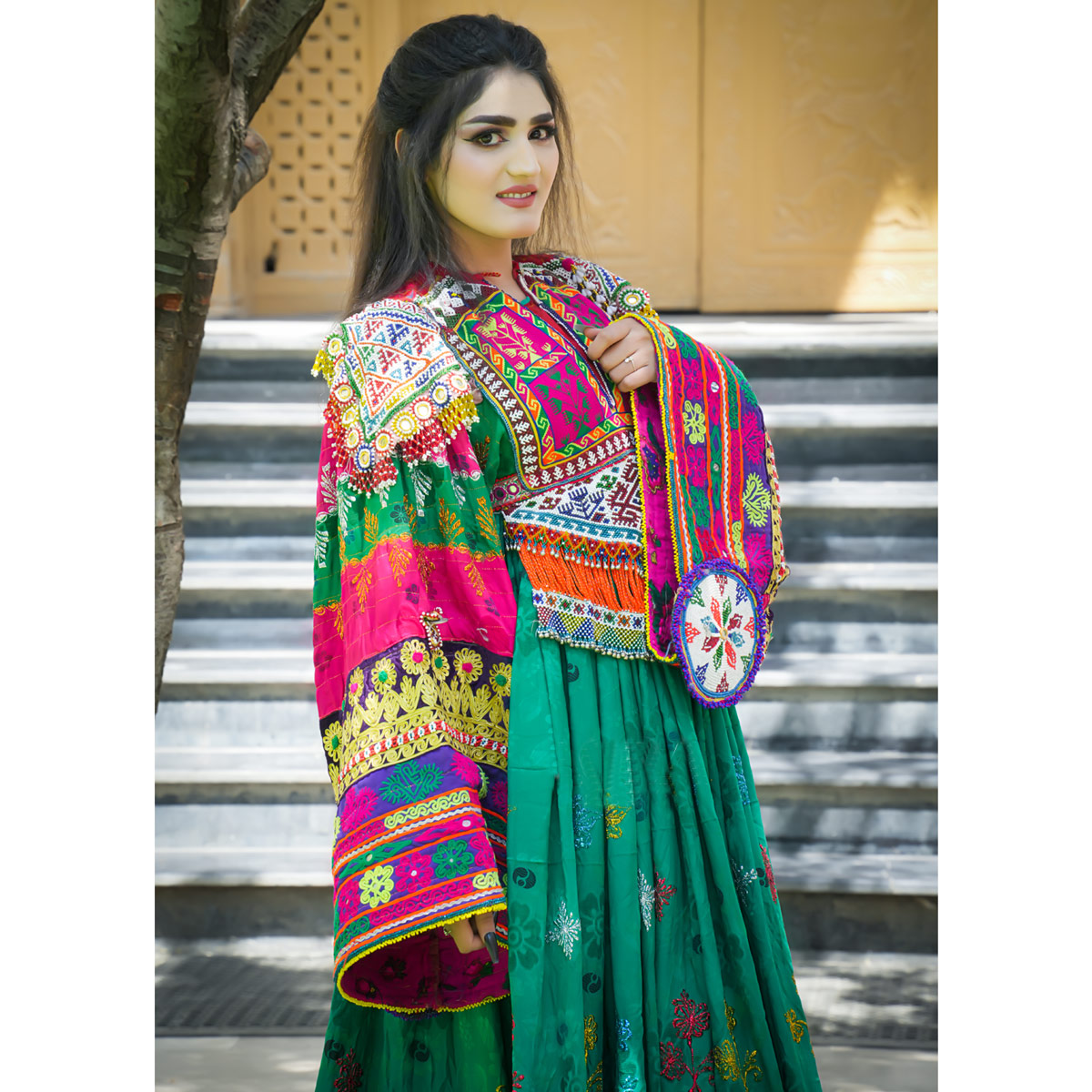 Velvet Kuchi Embroidered Cultural dress women