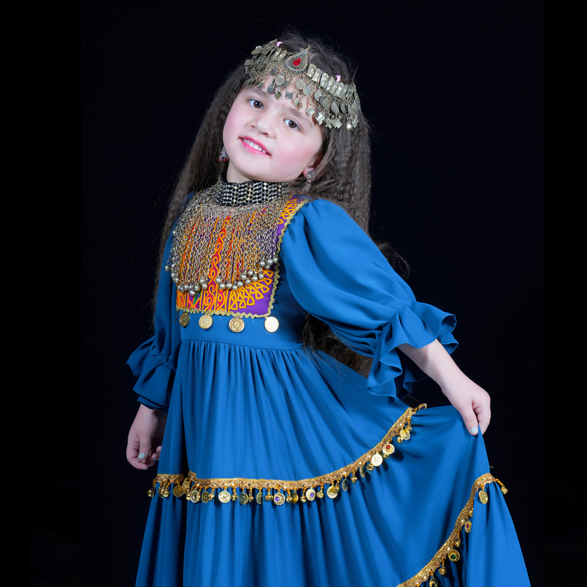 Sunray Pleated Long Party Wear Maxi | Blue Prarie Skirt Bridal Attire