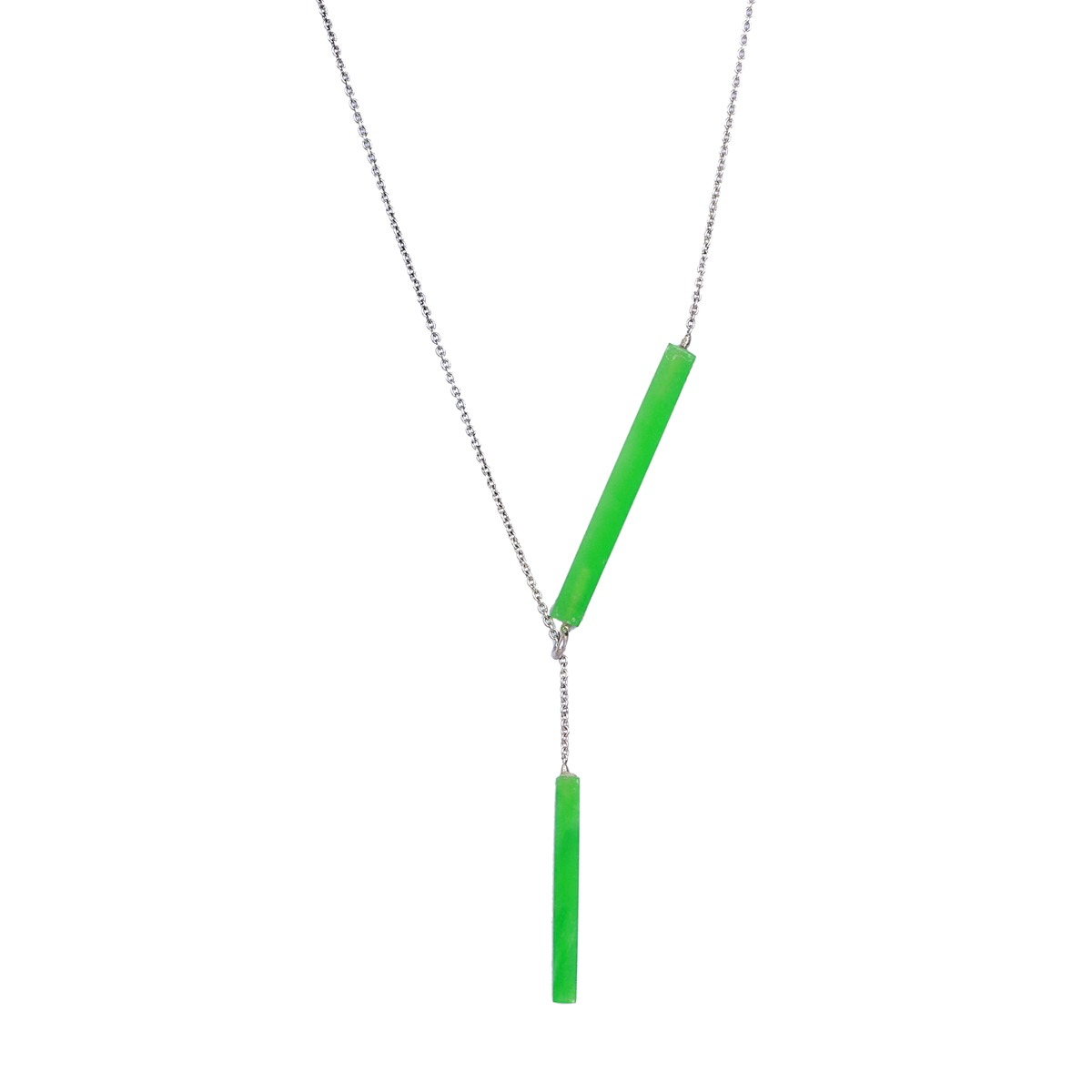 Green Jet Stone Jewelry Set | Sterling Silver Pendant & Earrings