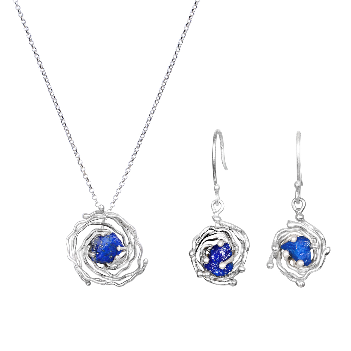 Lapis Necklace with Earrings