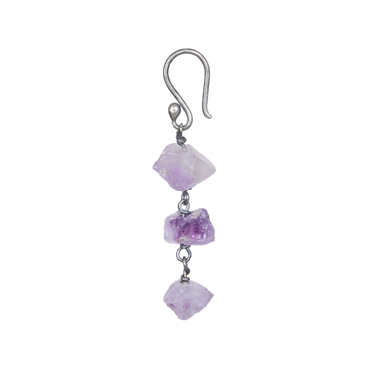 Purple Amethyst Cluster Earrings | Sterling Silver Shoulder Earrings