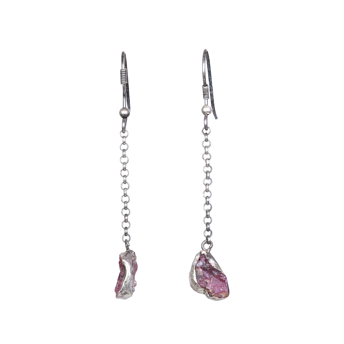 Ruby and Jet Jewelry Set | Sterling Silver Necklace & Earrings