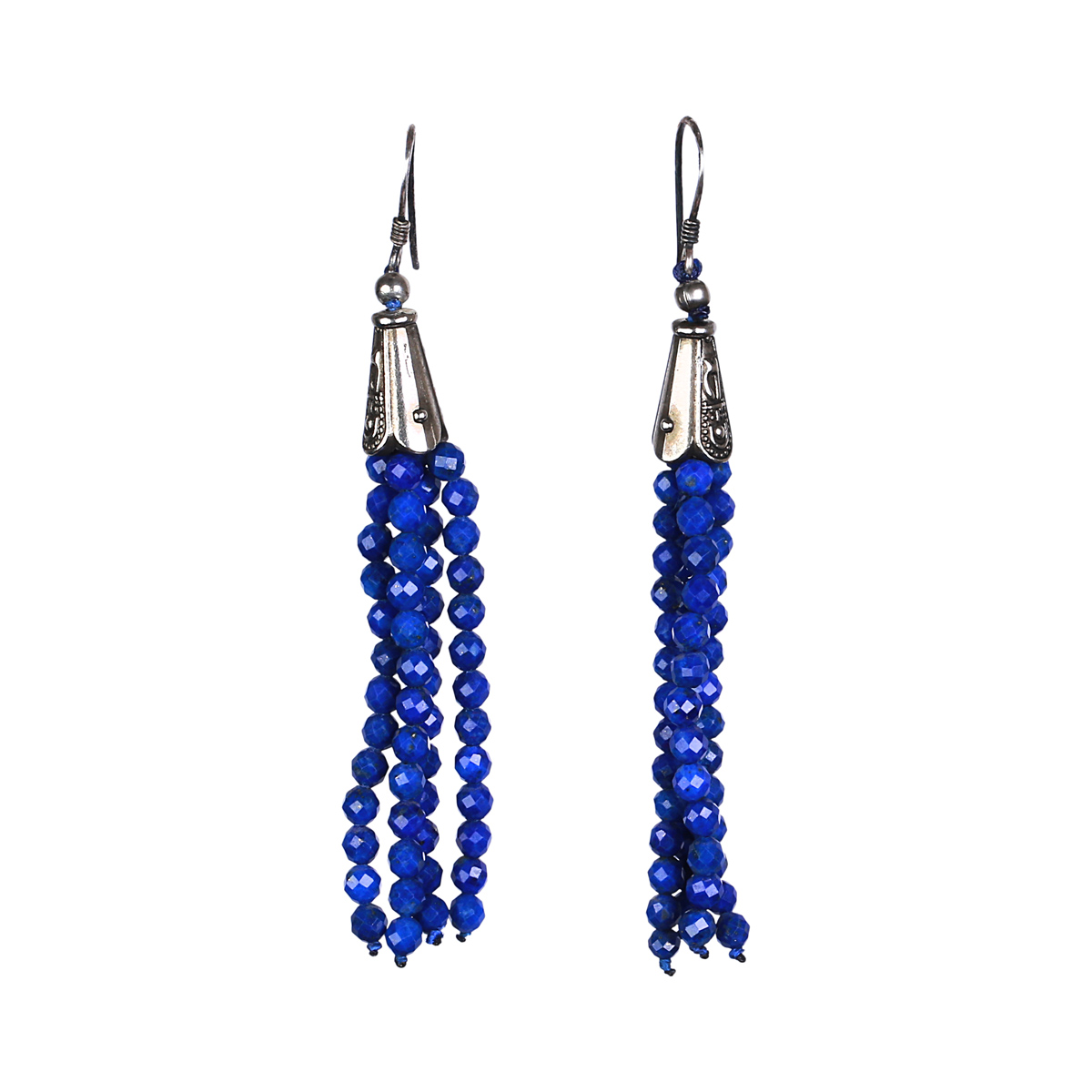 Lapis Lazuli Beaded Jewelry Set | Sterling Silver Necklace, Earrings & Bracelet
