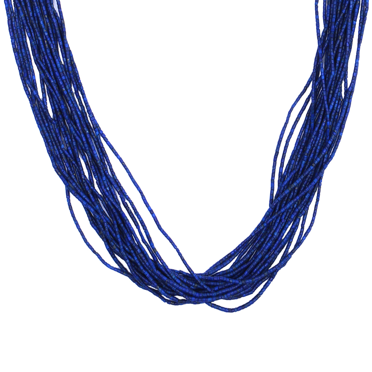 Lapis Lazuli Stranded Choker Necklace | Sterling Silver Necklace