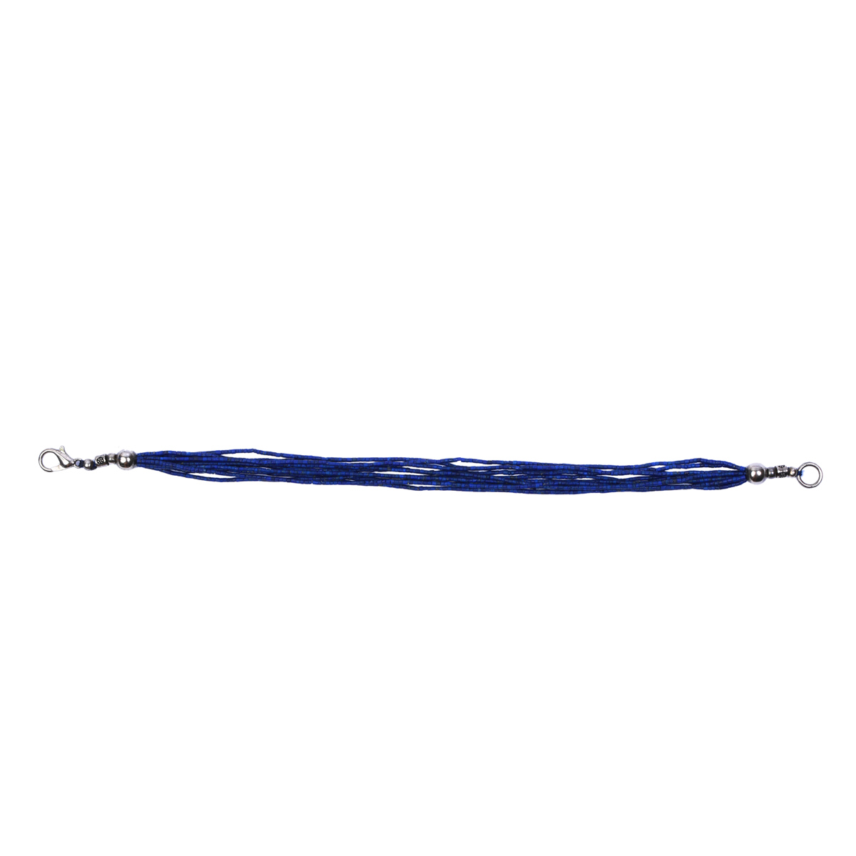 Lapis Lazuli Choker Necklace | Sterling Silver Multi Stranded Necklace