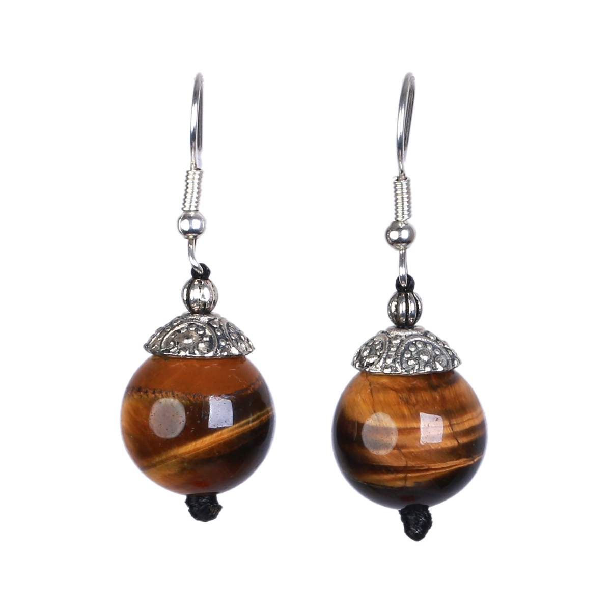 Brown Tiger Eye Beaded Jewelry Design | Sterling Silver Necklace, Earrings & Bracelet