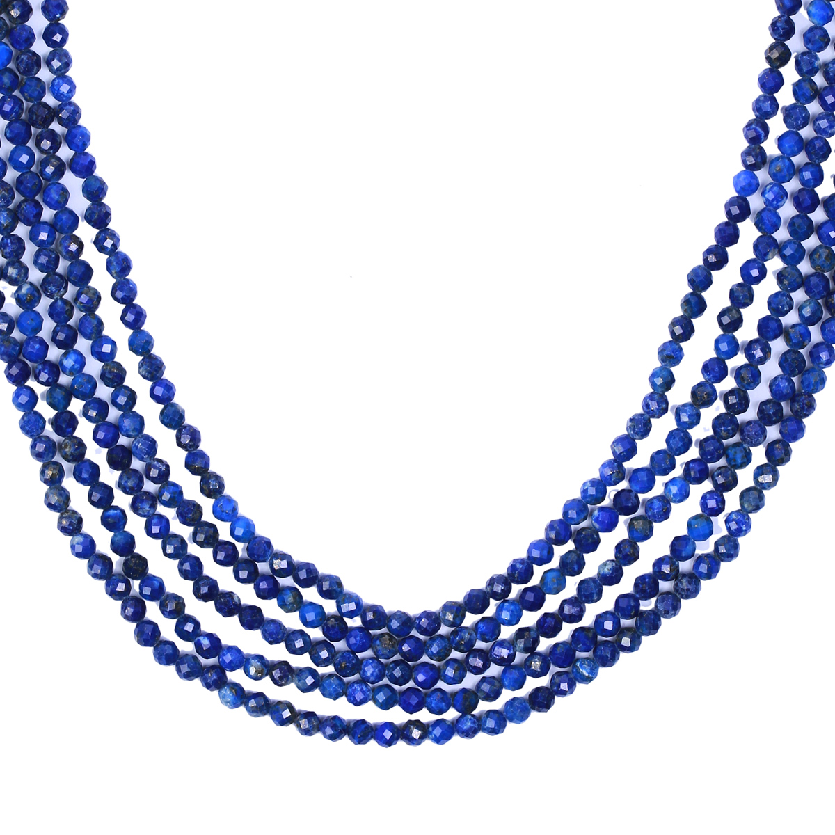 Lapis Lazuli Multi Stranded Necklace | Sterling Silver Choker Necklace
