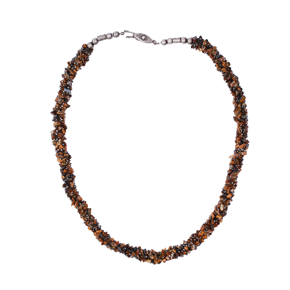 Brown Tiger Eye Stone Jewelry Set | Choker Necklace & Marquise Earrings