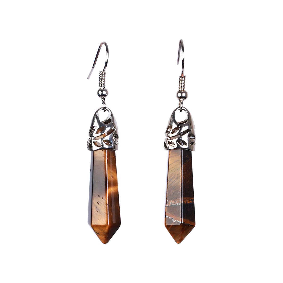 Brown Tiger Eye Stone Jewelry Set | Choker Necklace & Marquise Earrings