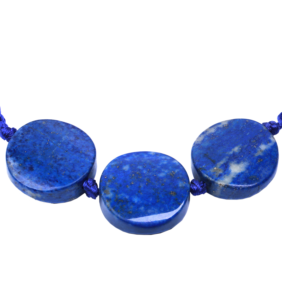 Lapis Lazuli Stone Braided Bracelet | Flat Three Stone Bracelet