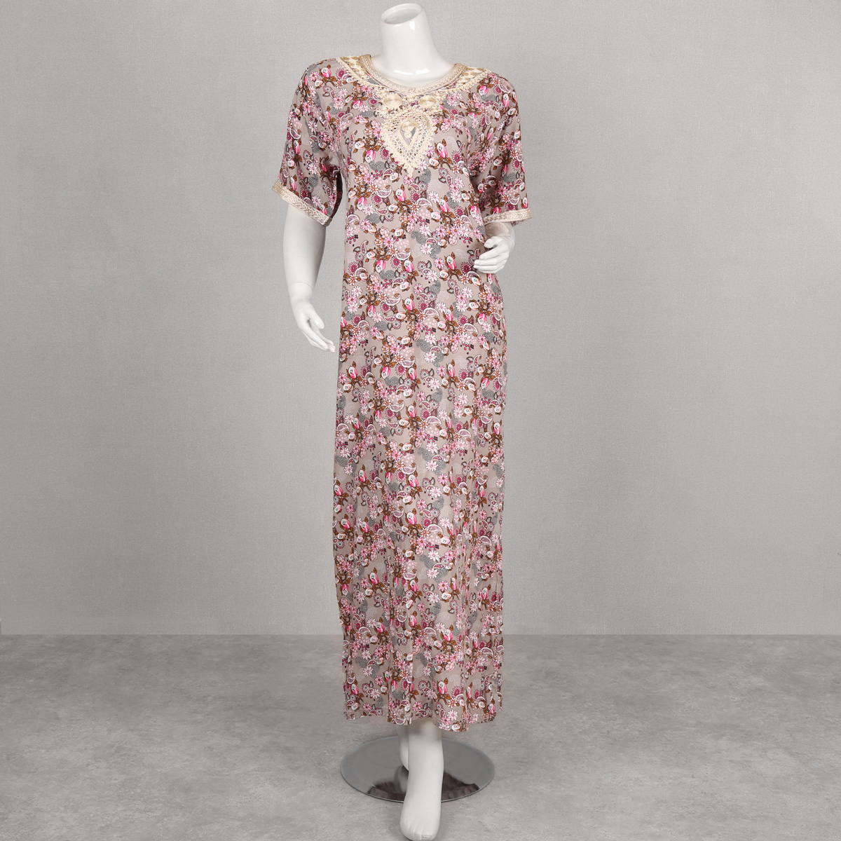 Printed A-Line Maxi | Cream Casual Wear Gown