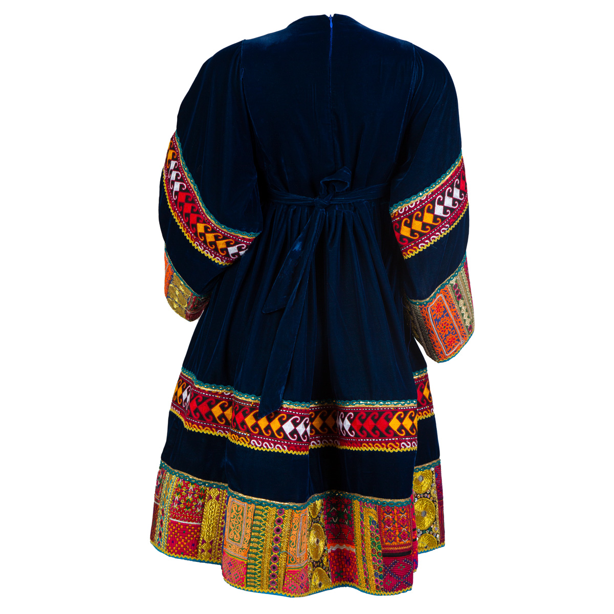 Navy Blue Embroidered Velvet Party Wear | Gande Afghani