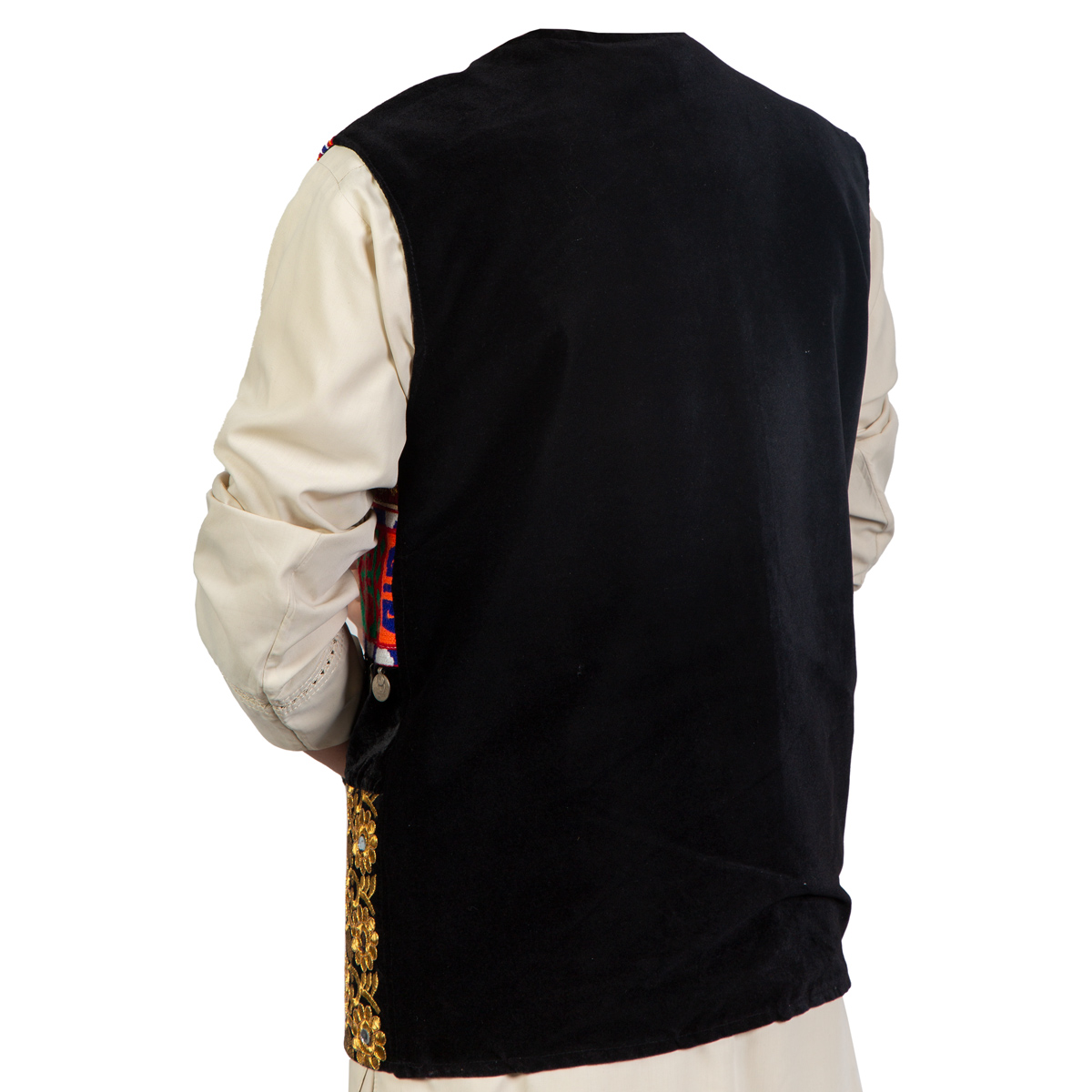 Black Waistcoat With Coin and Cherma Embroidery | Men's Vest