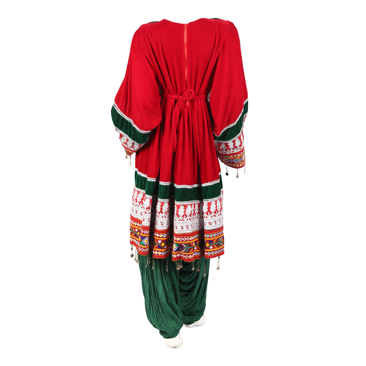 Bamyani Design Handmade Red Afghan Kuchi Dress