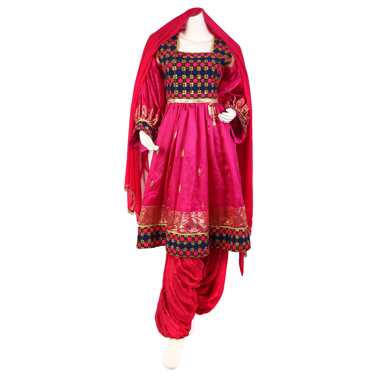 Pink Banarasi Handmade Afghan Kuchi Dress