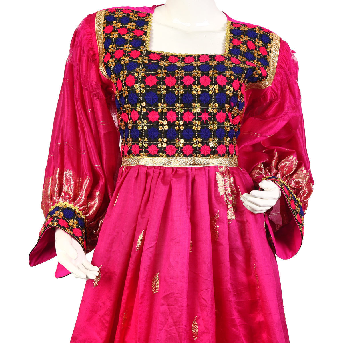 Pink Banarasi Handmade Afghan Kuchi Dress
