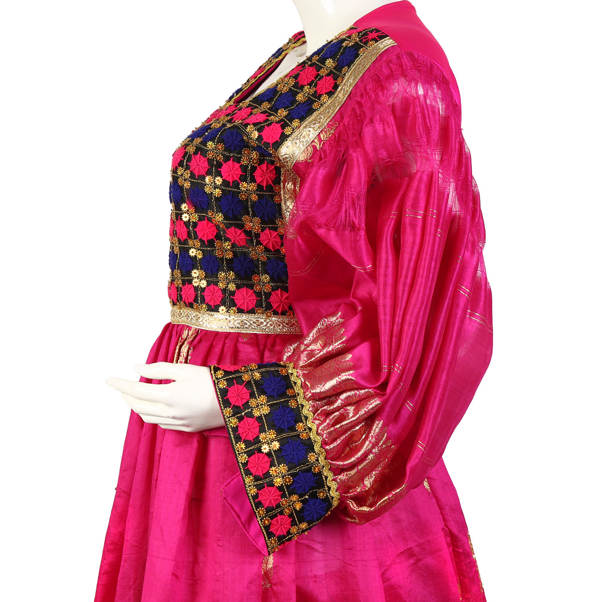 Pink Banarasi Handmade Afghan Kuchi Dress
