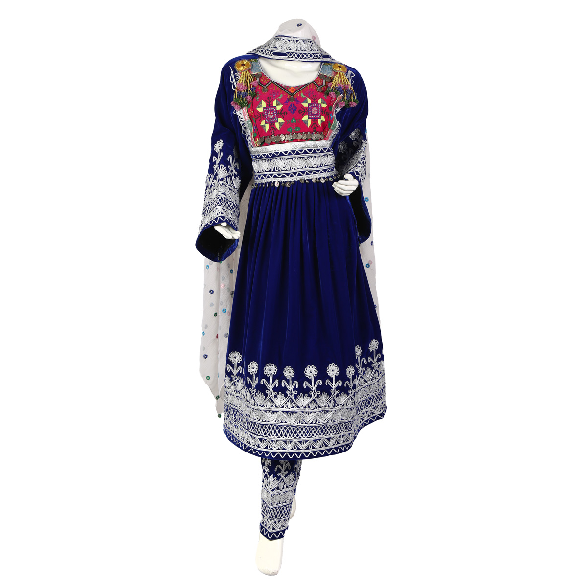 Hazaragi Style Blue Afghan Dress