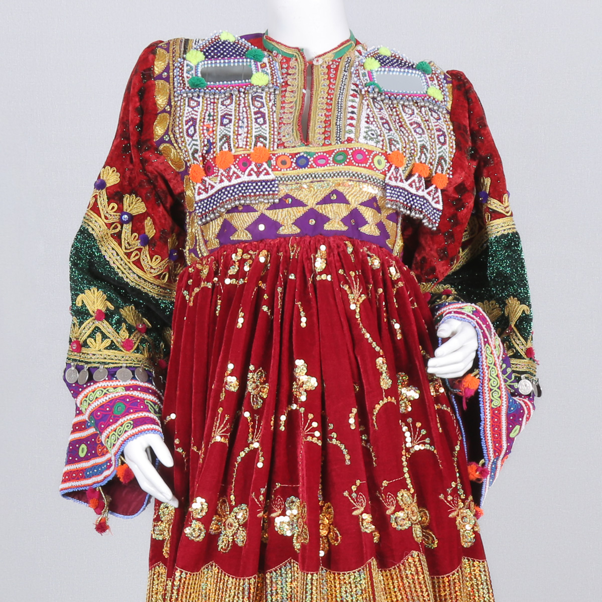 Red Pleated Kochi Design Bridal Wear| Cherma Embroidered Party Wear