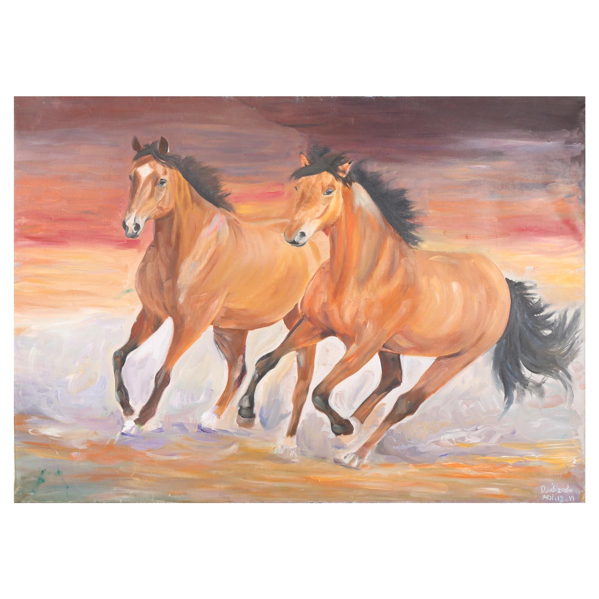 Running Horses Artwork| Oil Color on Canvas