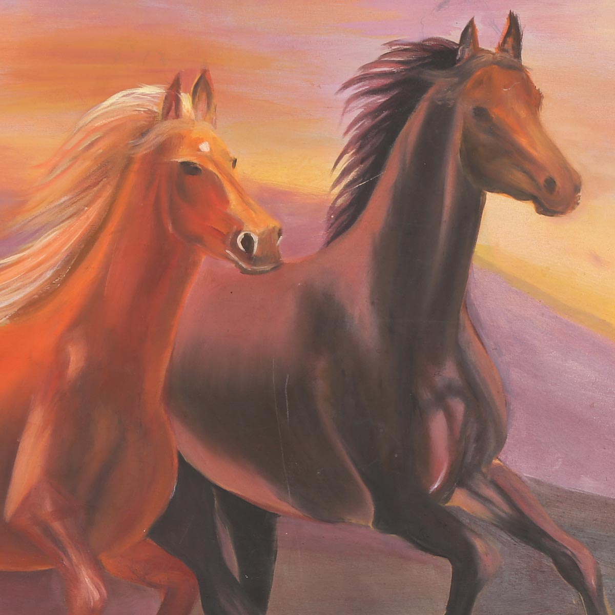 Running Horses on Canvas Art| Oil Color Artwork