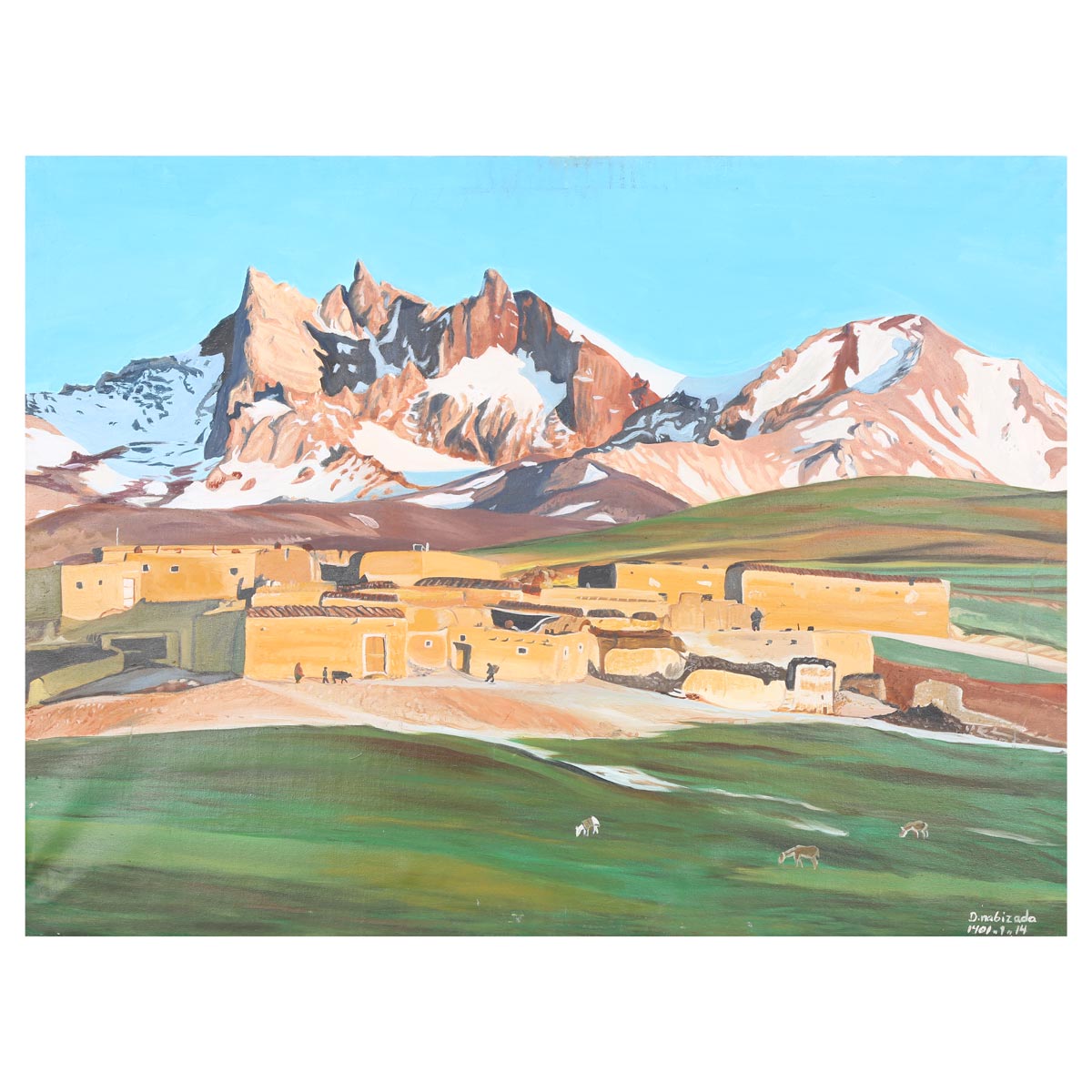Nuristan Mountains Artwork on Canvas| Nusirtani Village Oil Work