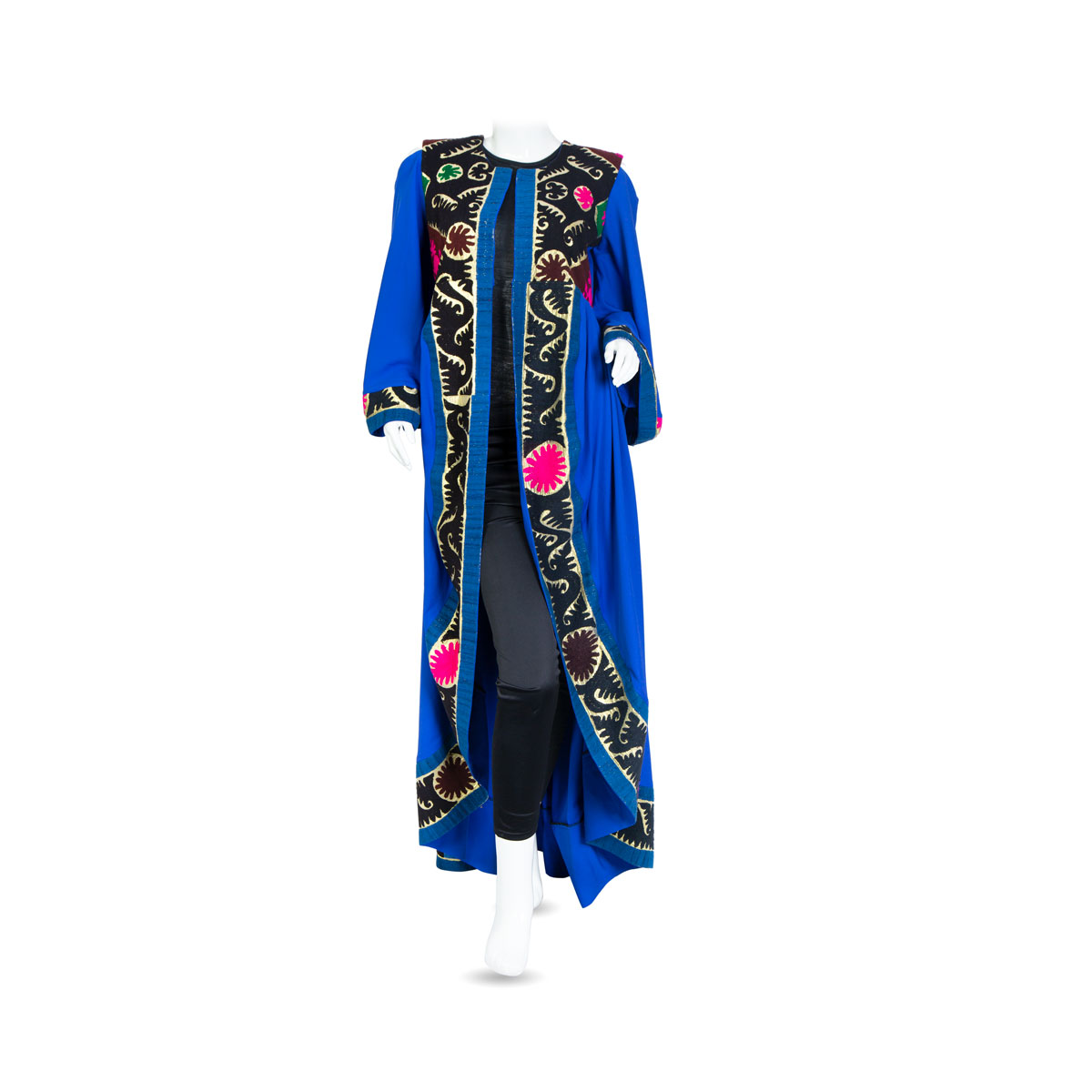 Afghan Blue Crepe Long Dress