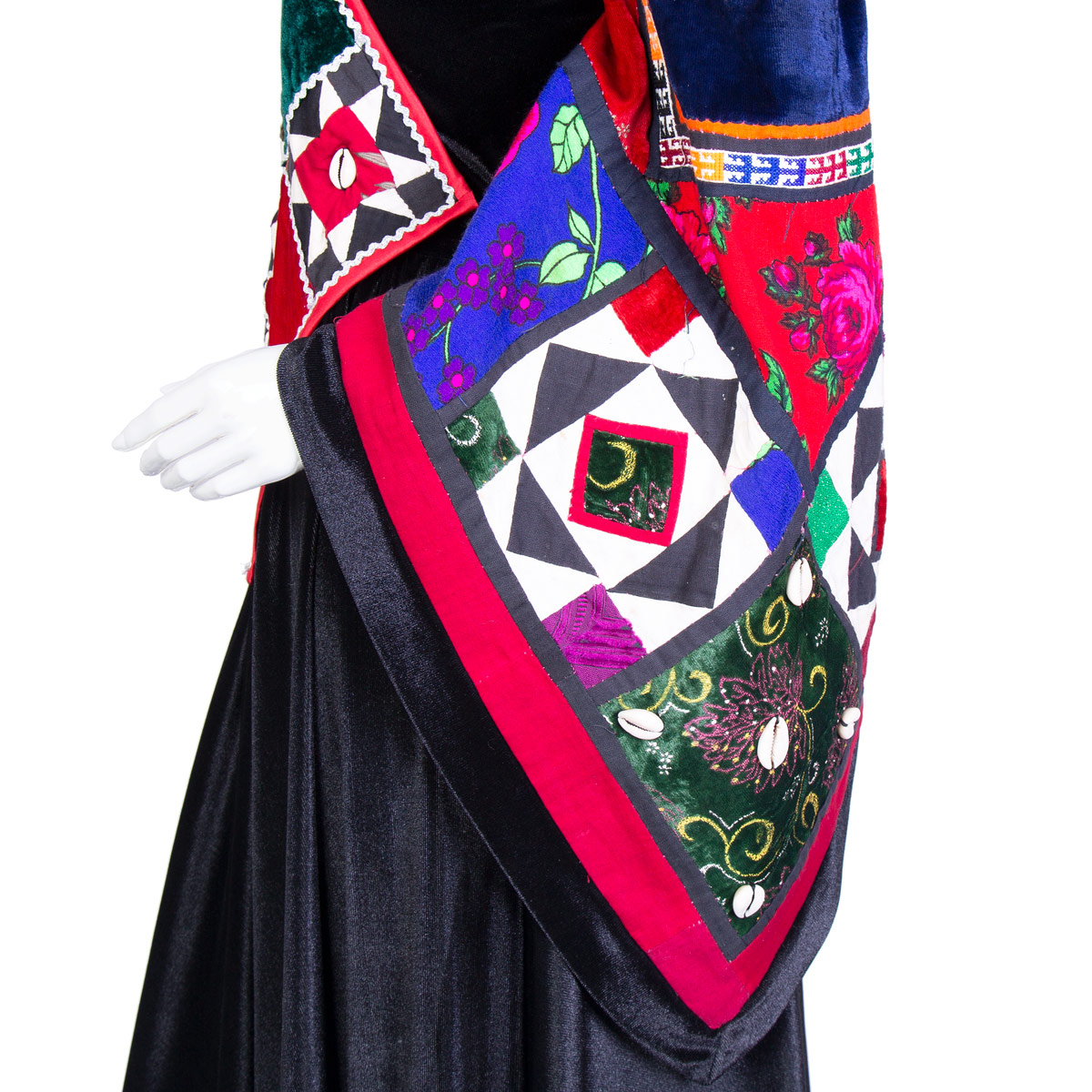 Afghan Black Velvet Long Dress
