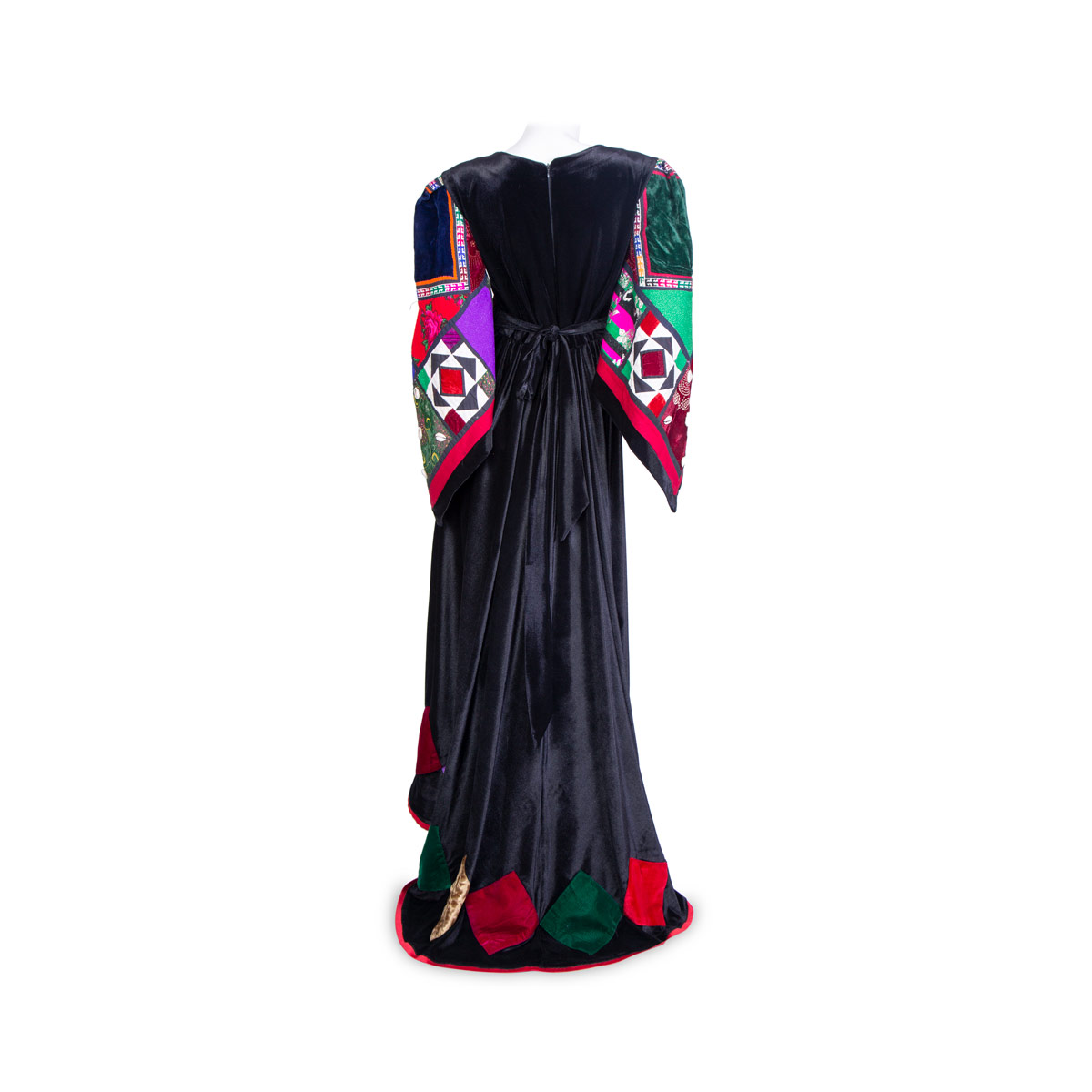 Afghan Black Velvet Long Dress