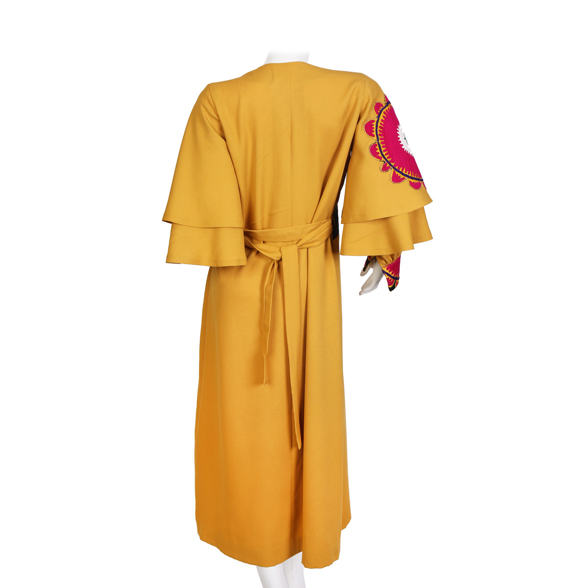 Afghan Dark Yellow Long Dress