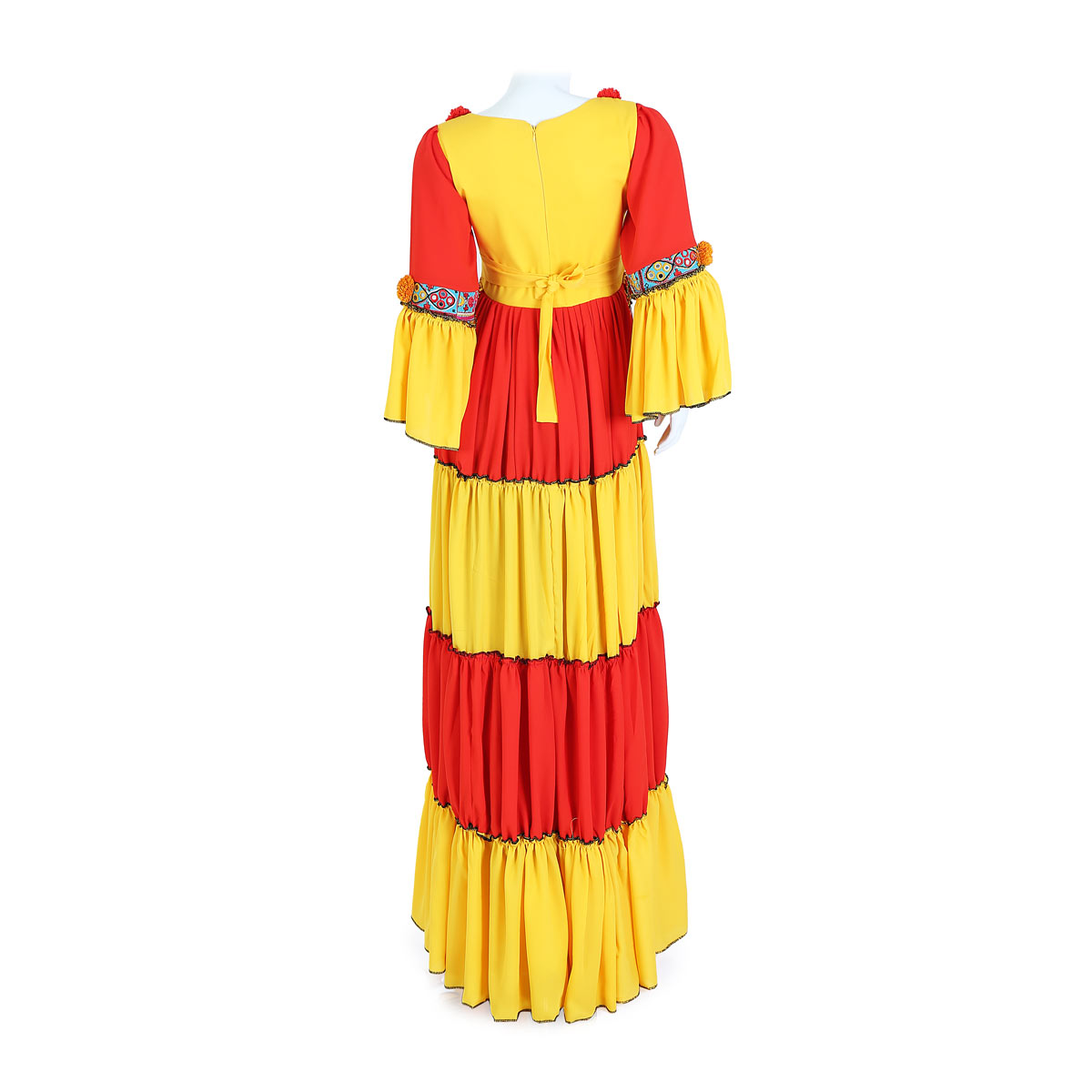 Afghan Mirror-Embroidered Long Dress 