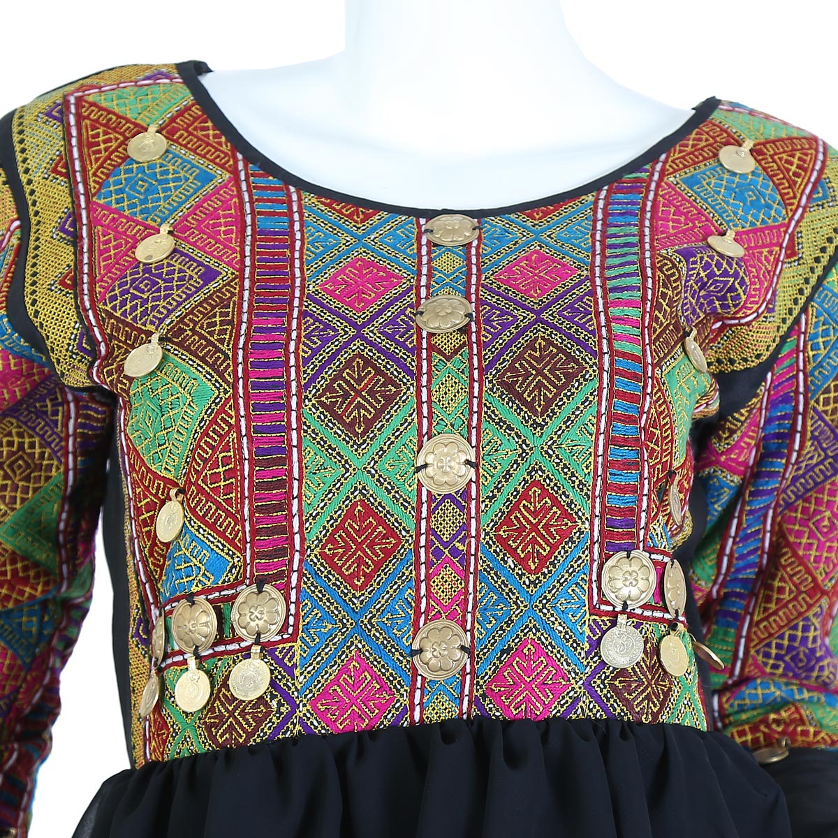 Afghan Jarjet Fabric Long Dress 