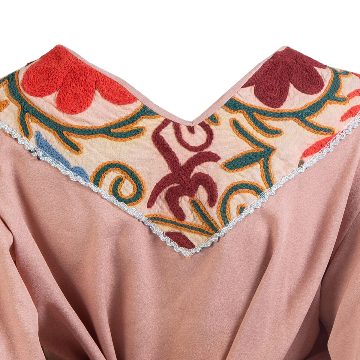 Pink Short Frock With Cuffed Sleeves | Fancy Embroidered Frock 