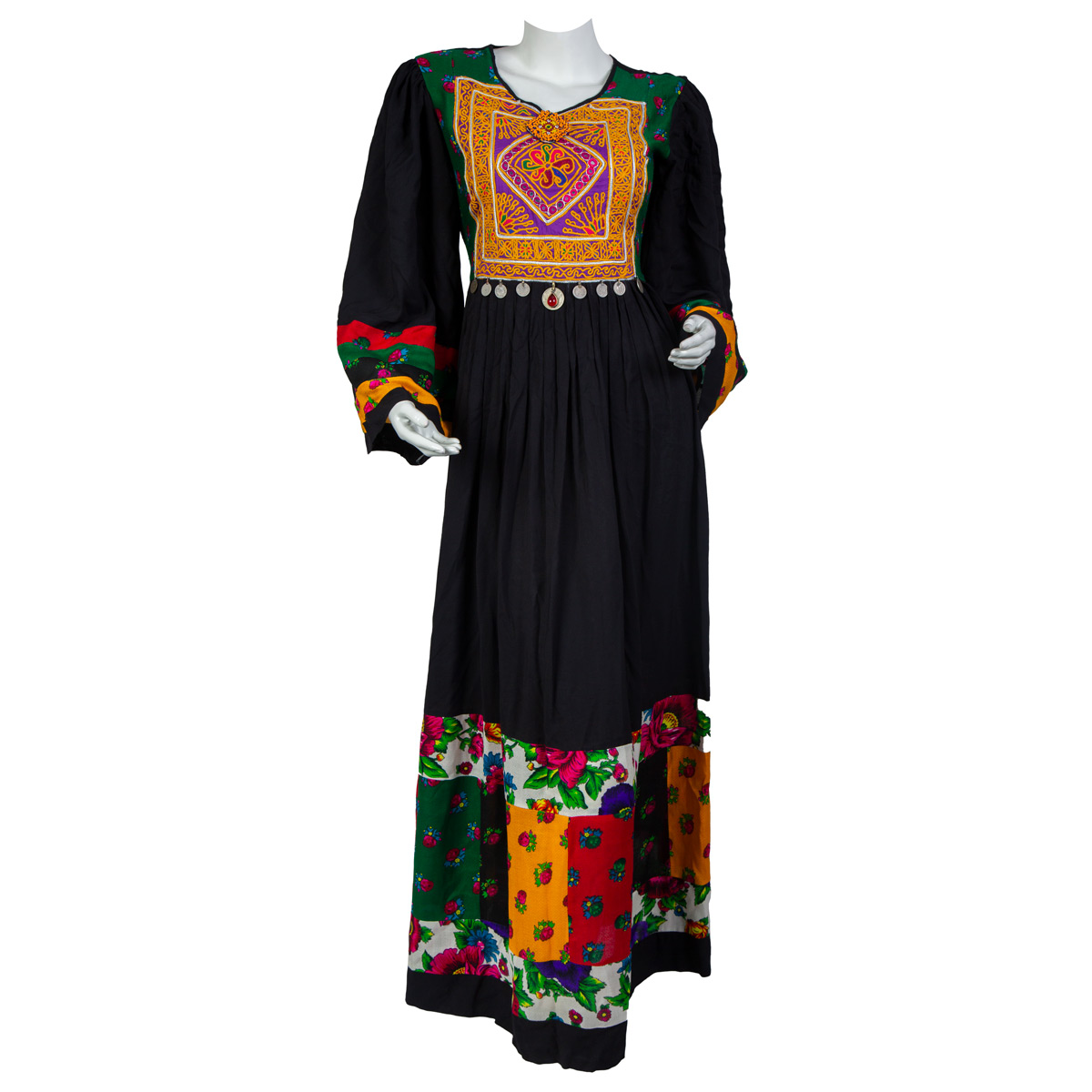 Black Embroidered Fancy Gown | Long Plated Cotton Frock