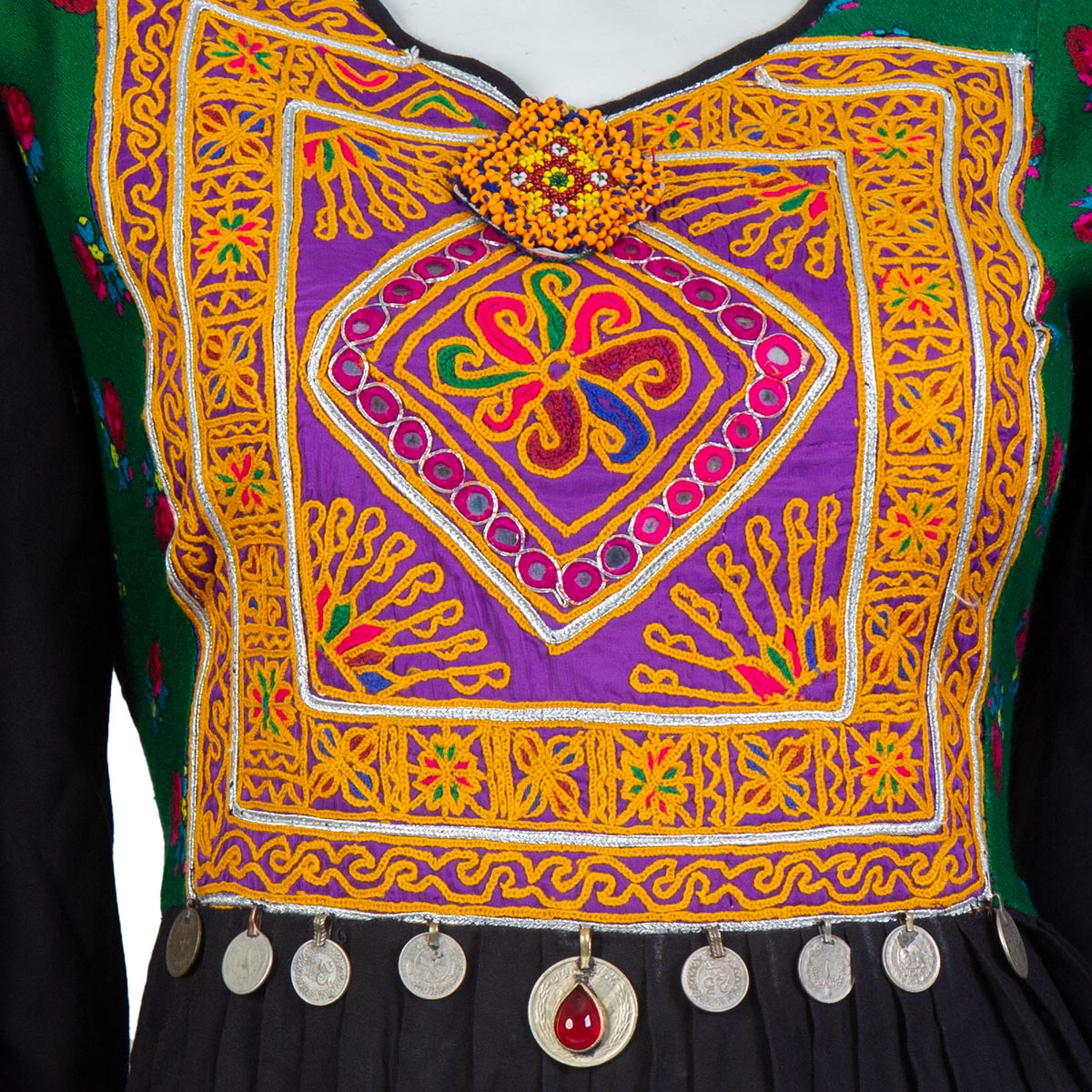 Black Embroidered Fancy Gown | Long Plated Cotton Frock