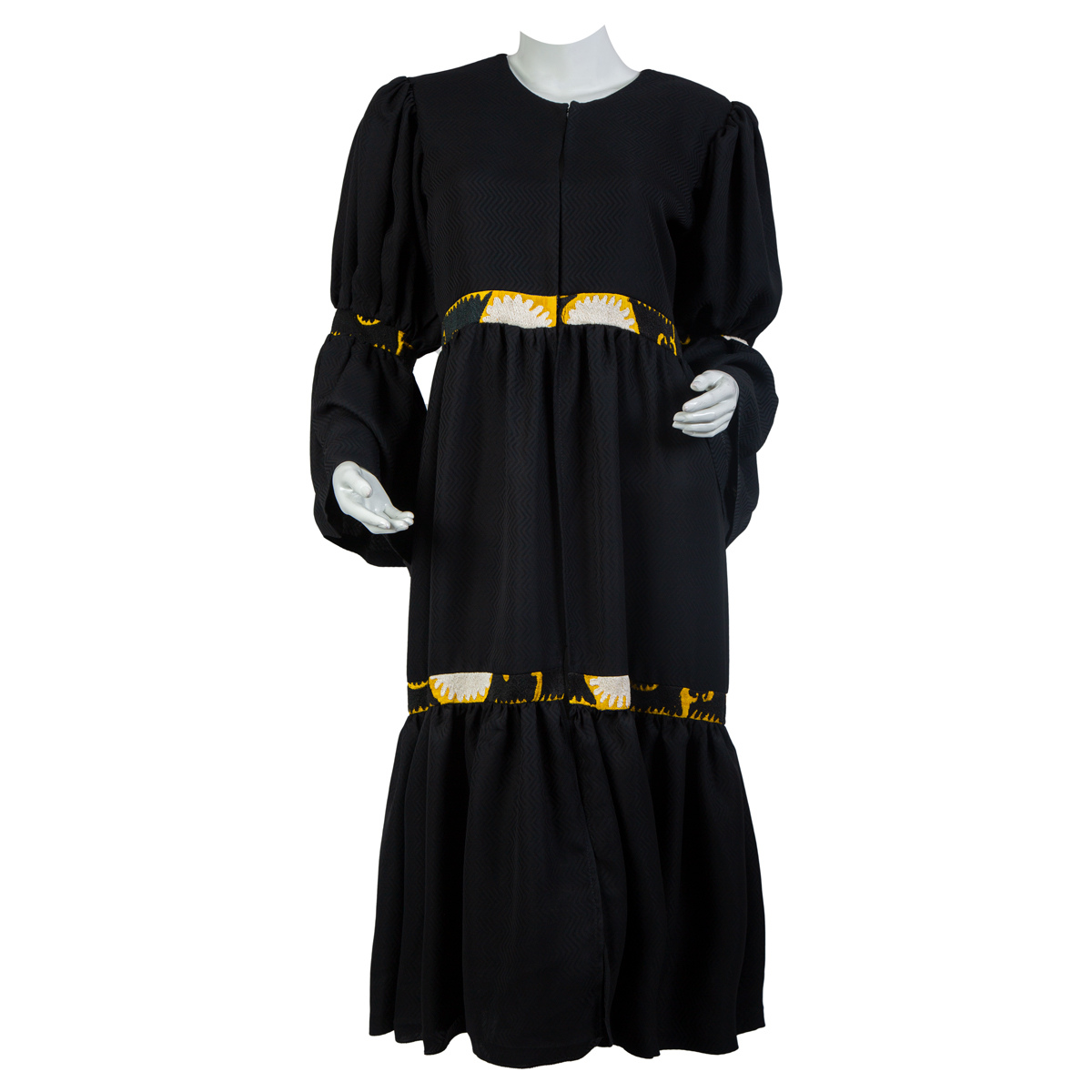 Simple Black Embroidered Handmade Afghani Chapan for Women