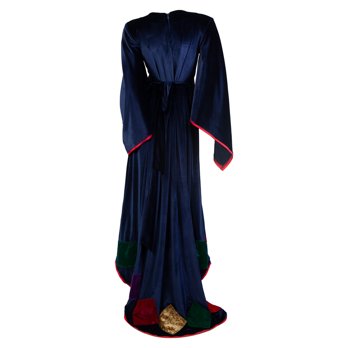 Navy Blue Tailed Gown | Plated Velvet Party Wear Dress