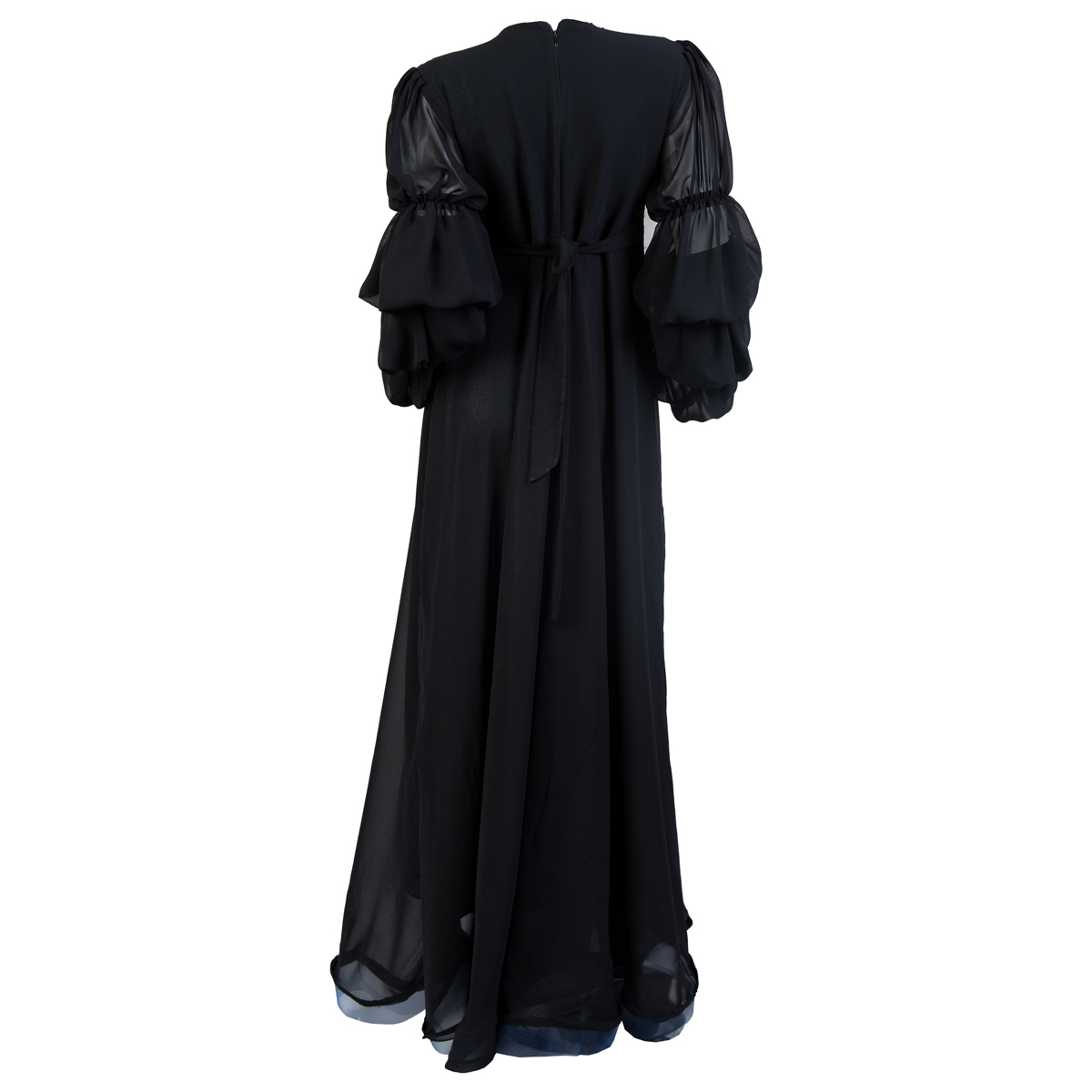 Hand Embroidered Maxi | Long Black Party Gown 
