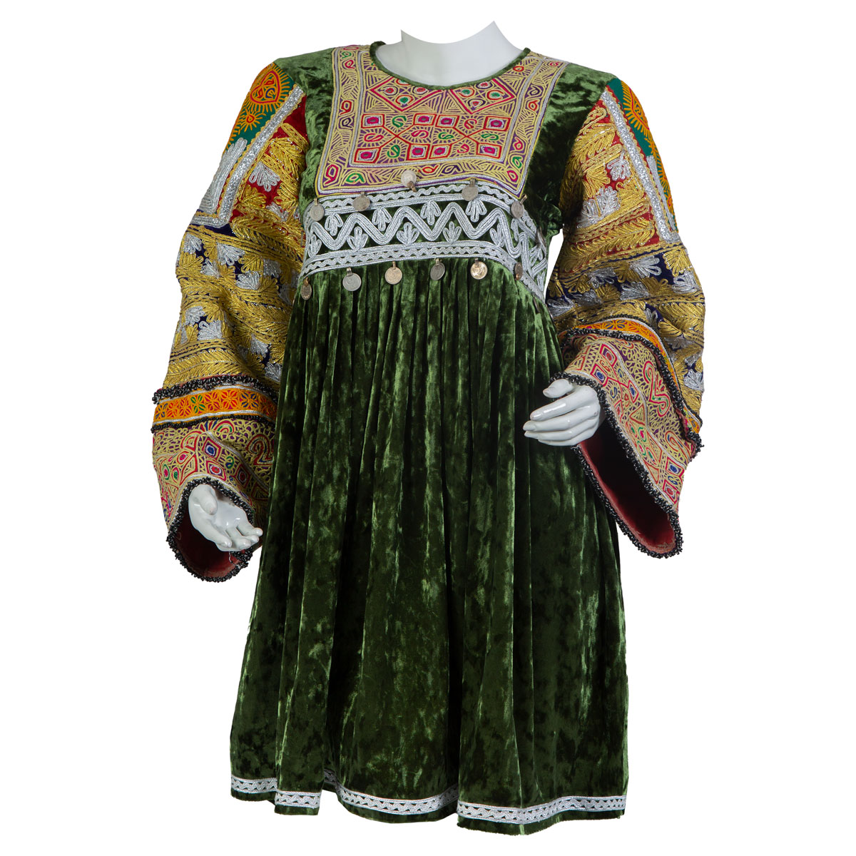 Fancy Velvet Afghan Dress | Plated Hand-Stitched Frock
