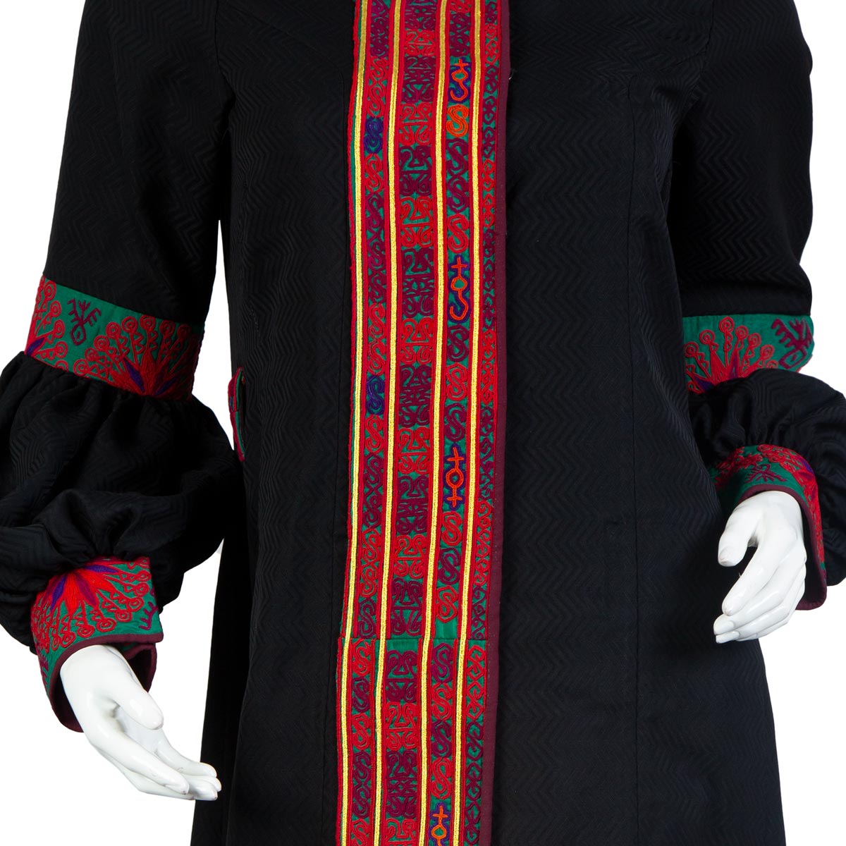 Black Embroidered Hand Stitched Women's Afghan Chapan