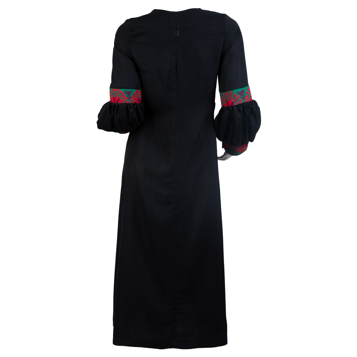 Black Embroidered Hand Stitched Women's Afghan Chapan