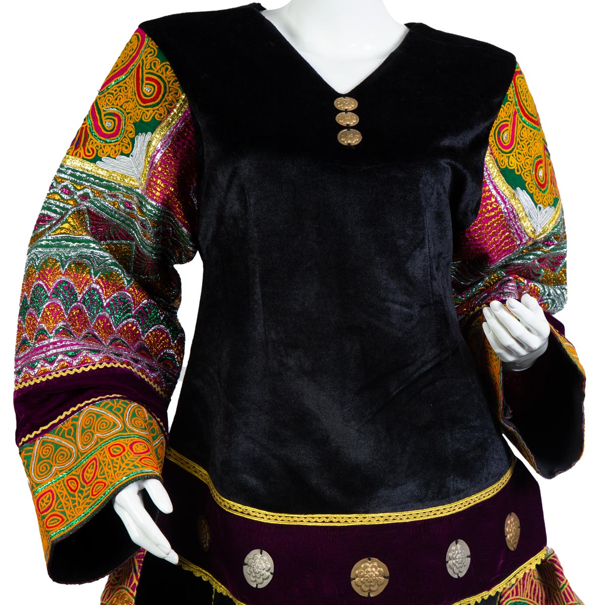 Kochi Styled Short Dress | Black Velvet Skirt
