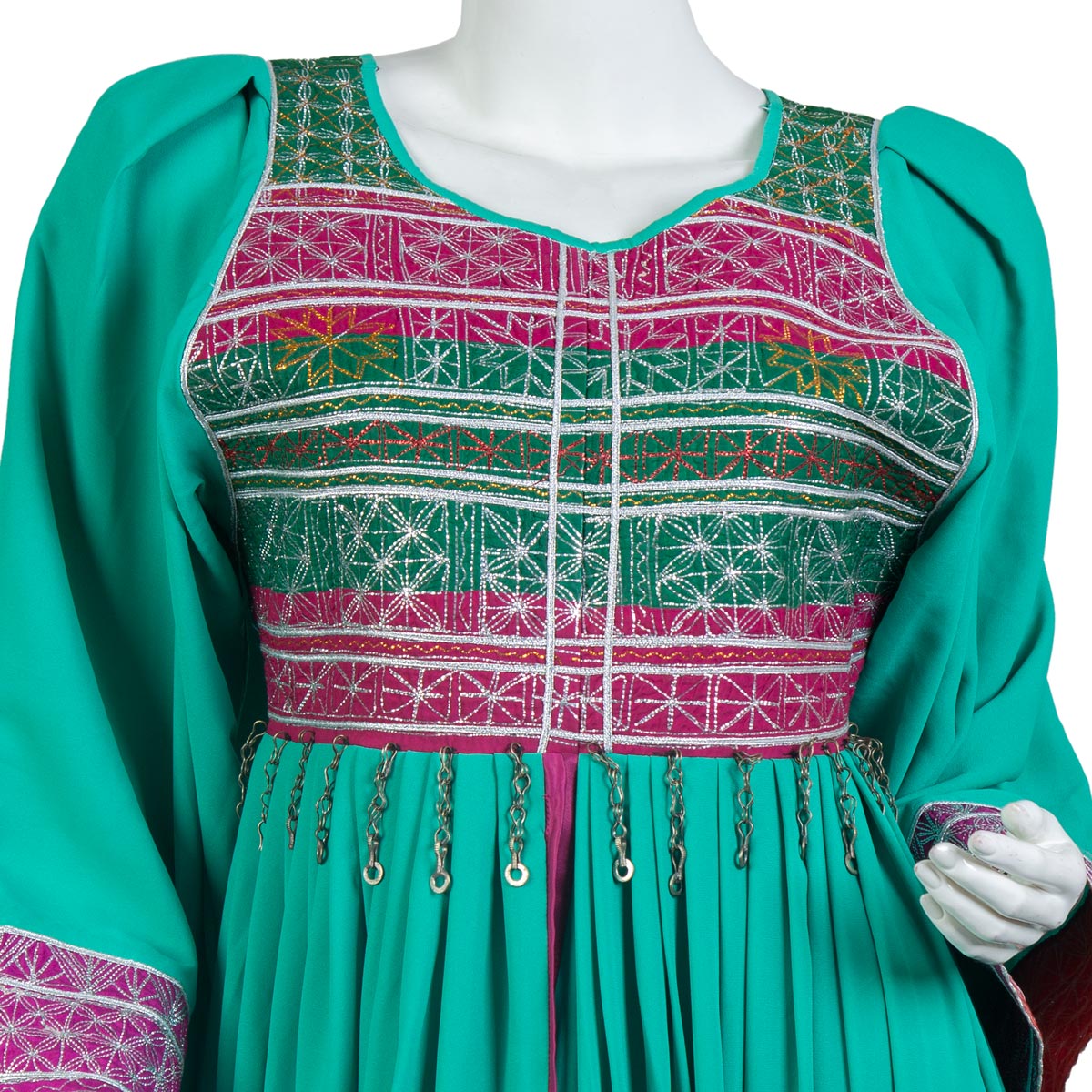 Fancy Party Wear Dress | Embroidered Tailed Maxi 
