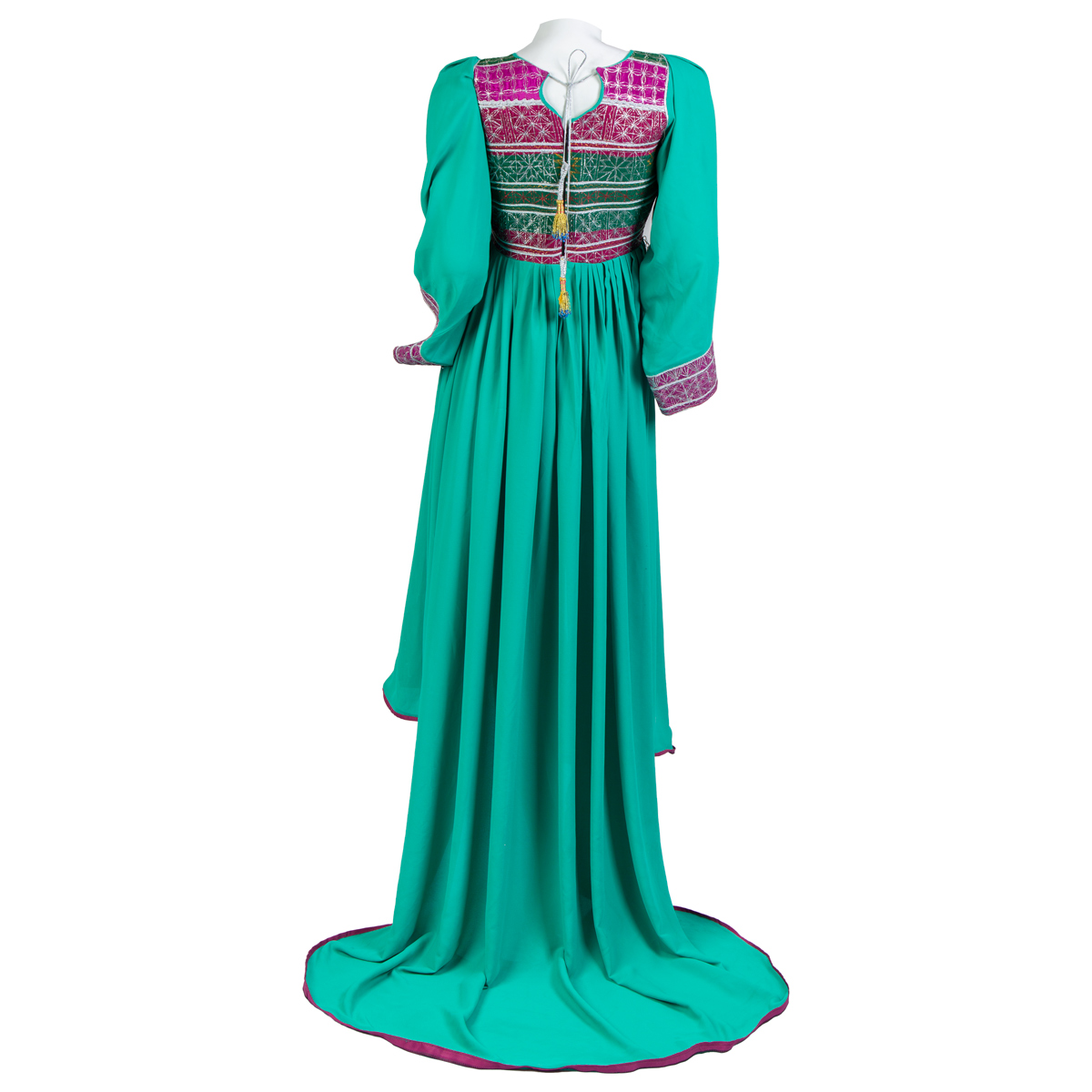 Fancy Party Wear Dress | Embroidered Tailed Maxi 